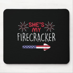 Shes My Firecracker 4th Of July Matching Couples H Mouse Pad