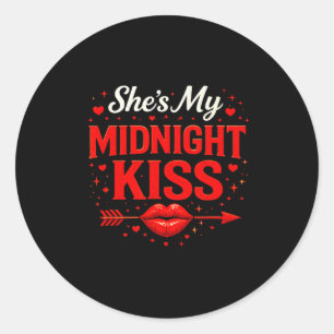 She's My Midnight Kiss – Romantic Love For Matchin Classic Round Sticker