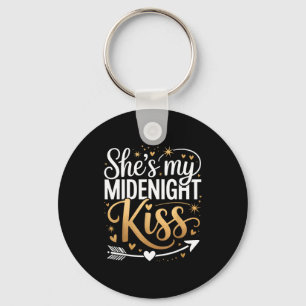 Shes My Midnight Kiss Valentine New Year Matching Keychain