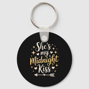 Shes My Midnight Kiss Valentine New Year Matching Keychain