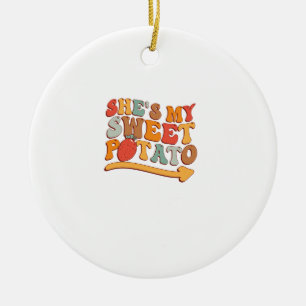 She's My Sweet Potato I YAM Thanksgiving Couple's Ceramic Ornament