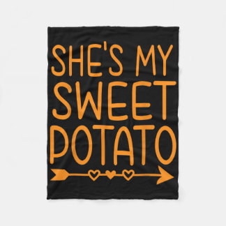 She's My Sweet Potato I Yam Thanksgiving Matching Fleece Blanket