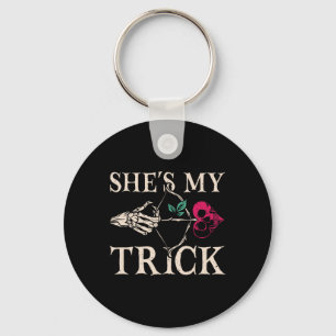 She's My Trick Matching Couple Halloween Costume B Keychain