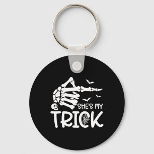 She's My Trick Skeleton Hand Halloween Costume Cou Keychain