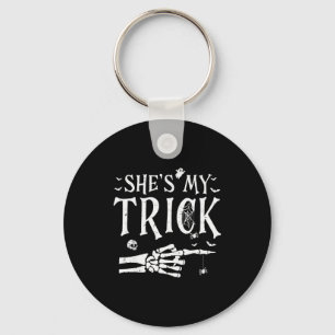 She's My Trick Skeleton Hand Halloween Costume Cou Keychain
