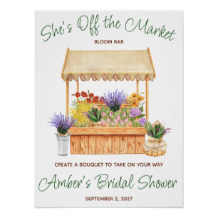 She's Off the Market Bloom Bar Favor Poster