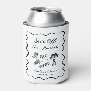 She's Off the Market Bold & Whimsical Hand Drawn Can Cooler
