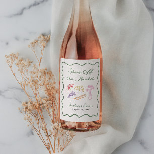 She's Off the Market Bold & Whimsical Hand Drawn Wine Label