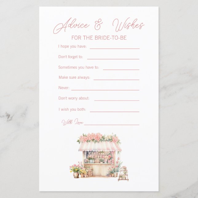 She's Off the Market Bridal Shower Advice & Wishes (Front)