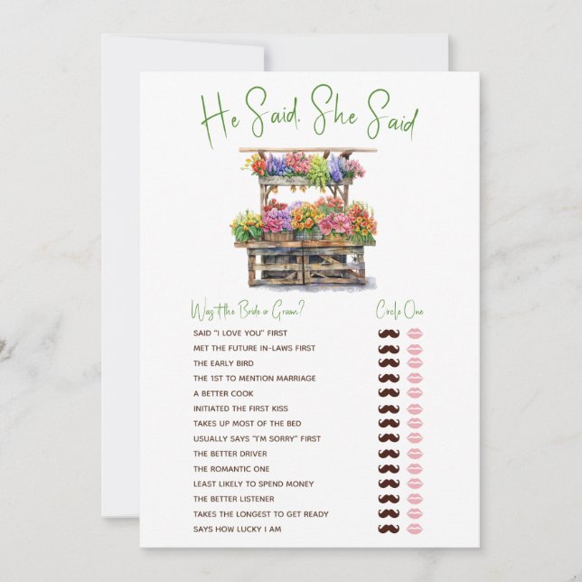 She's Off the Market Bridal Shower Game Invitation (Front)