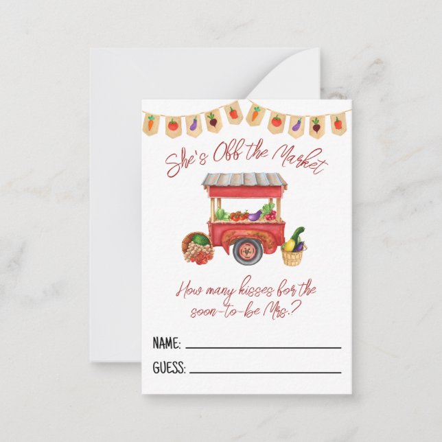 She's Off the Market Bridal Shower Guessing Game Card (Front)