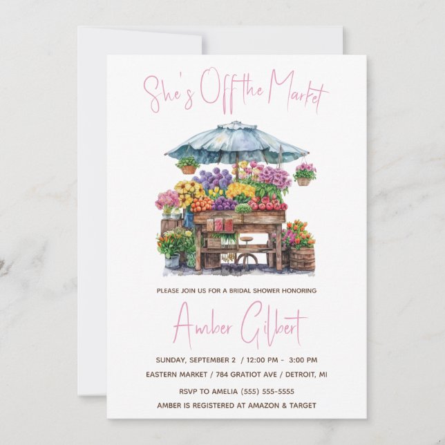 She's Off the Market Bridal Shower Invitation (Front)