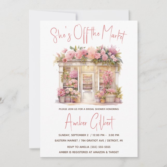 She's Off the Market Bridal Shower Invitation (Front)
