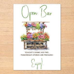 She's Off the Market Bridal Shower Open Bar Sign Acrylic Invitations