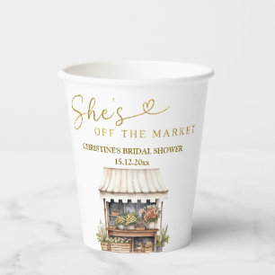 She's off the Market Bridal Shower Paper Cups