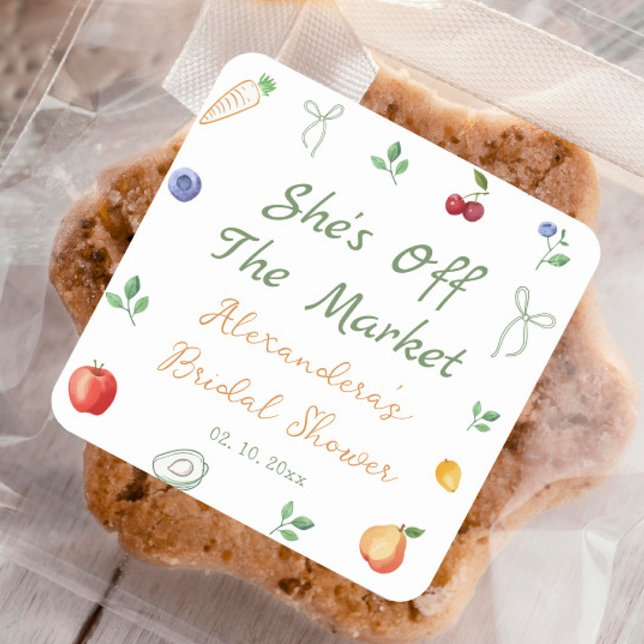 Shes Off the Market Bridal Shower Square Sticker (Creator Uploaded)