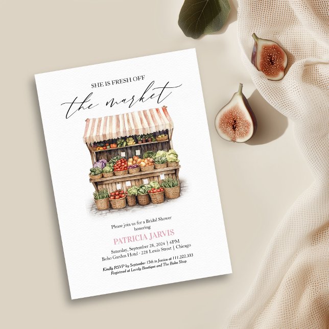 She's Off the Market Farmer's Market Bridal Shower Invitation (Creator Uploaded)