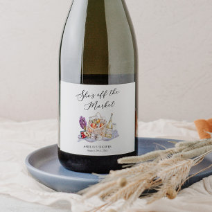 She's Off the Market Farmer's Market Bridal Shower Sparkling Wine Label