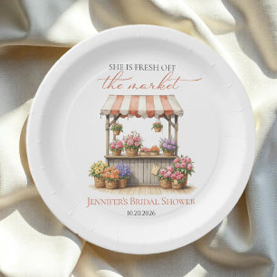 She's Off the Market Floral   Bridal Shower Paper Plate