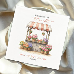 She's Off the Market Flower   Bridal Shower Napkin