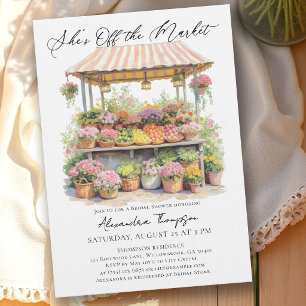She's Off the Market Flower Stand Bridal Shower Invitation