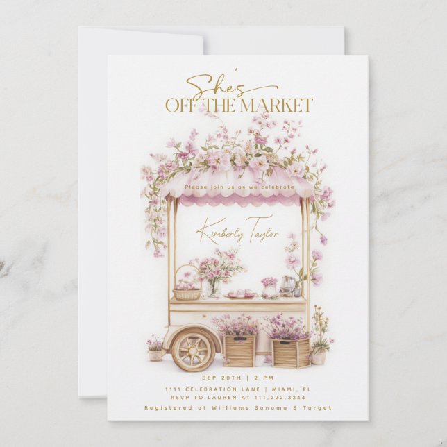 She's Off The Market Wildflowers Bridal Shower  Invitation (Front)