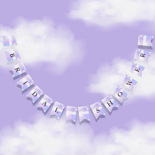 She's on cloud 9 Bridal Shower Soft Sky Pastel Bunting Flags