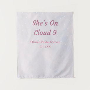 She's On Cloud 9 Dreamy Bridal Shower Backdrop  Tapestry