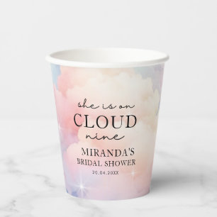 She's on Cloud 9 Dreamy Stars Bridal Shower Paper Cups