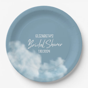 She's on cloud 9 Elegant Bridal Shower Dreamy Paper Plate