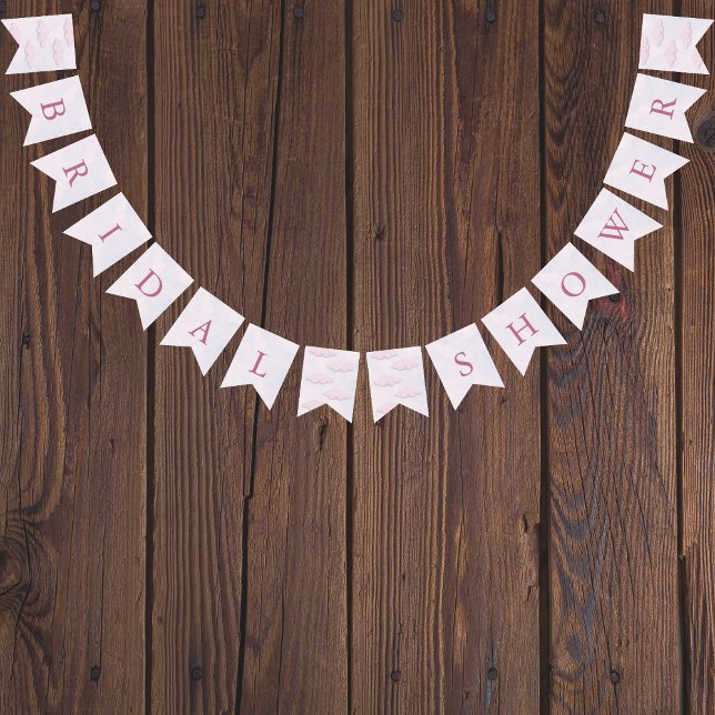 She's On Cloud 9 Pastel Dreamy Bridal Shower  Bunting Flags (On Cloud 9 Pastel Dreamy Bridal Shower Bunting Flags )