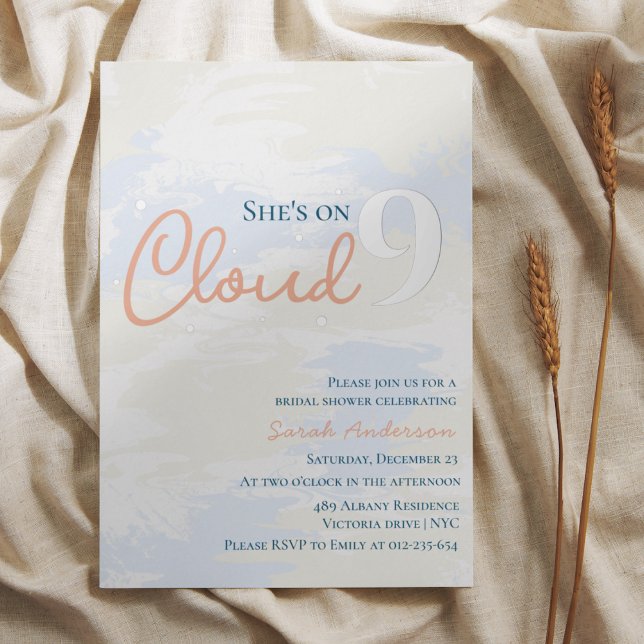 She's on Cloud 9 Pastel Texture Bridal Shower (Creator Uploaded)