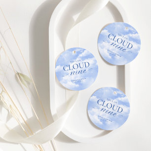 She's On Cloud Nine Blue  Bridal Shower Favour Tags