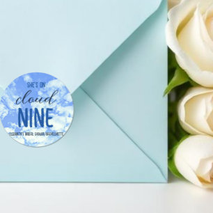 She's On Cloud Nine! Bridal Shower/Bachelorette Classic Round Sticker