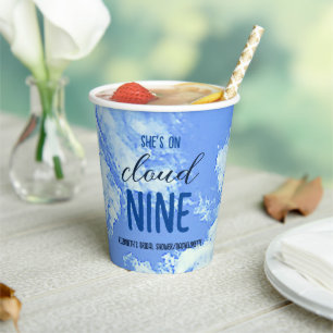 She's On Cloud Nine! Bridal Shower/Bachelorette Paper Cups