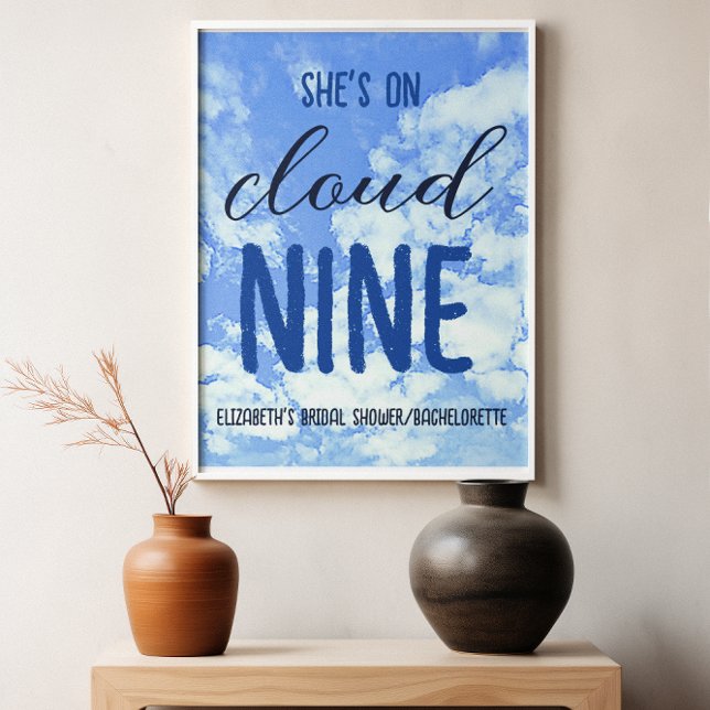 She's On Cloud Nine! Bridal Shower/Bachelorette Poster (Creator Uploaded)