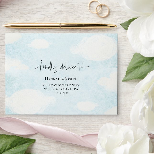 She's on Cloud nine Bridal shower envelope  (Wedding)