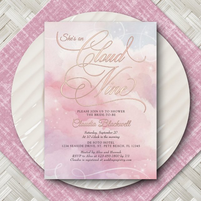 She's On Cloud Nine Bridal Shower Invitation (Creator Uploaded)