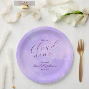 She's on Cloud Nine Bridal Shower  Paper Plate