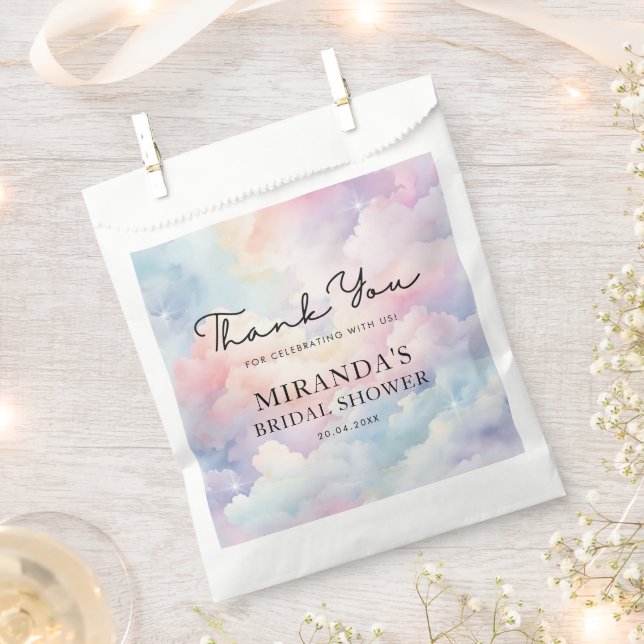 Shes On Cloud Nine Bridal Shower Thank You Favour Bag (Clipped)