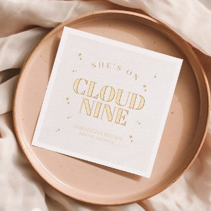 She's on Cloud Nine Elegant Bridal Shower Foil Napkins