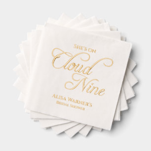 She's on Cloud Nine Elegant Bridal Shower Foil Napkins