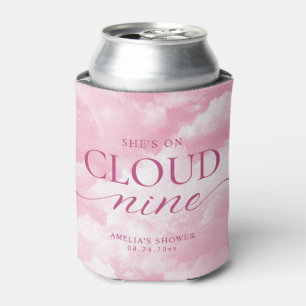 She's On Cloud Nine Pink Bridal Shower Can Cooler