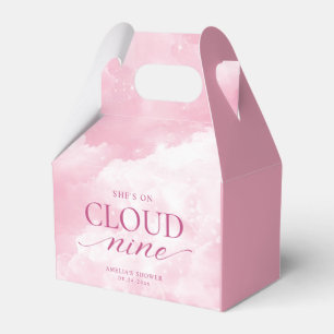She's On Cloud Nine Pink Bridal Shower Favor Box