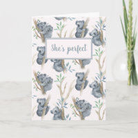 She's Perfect Baby Girl Cute Koala Card