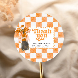 She's Ready to Pop Baby Shower Classic Round Sticker