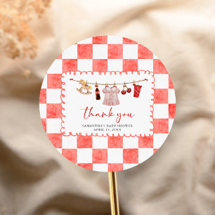 She's Ready to Pop Baby Shower Classic Round Sticker