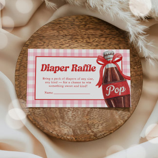 She's Ready to Pop Baby Shower Diaper Raffle Enclosure Card