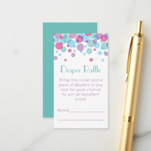 She's Ready to Pop Baby Shower Dots Diaper Raffle Enclosure Card