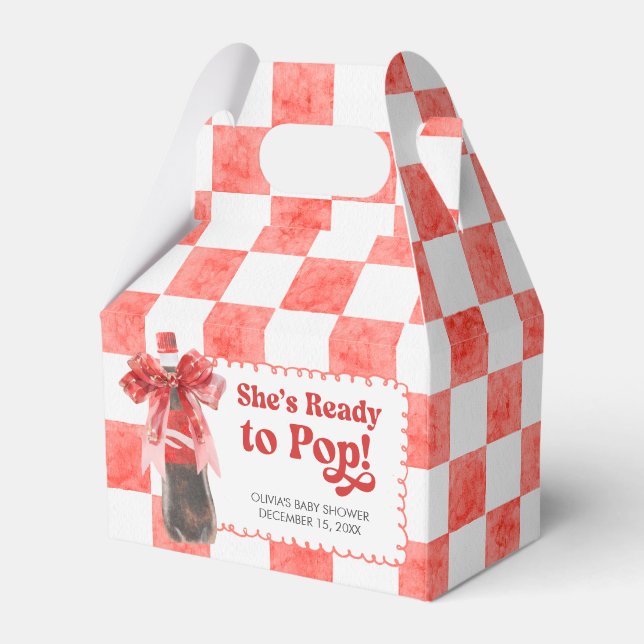 She's Ready to Pop Baby Shower Favor Box (Front Side)